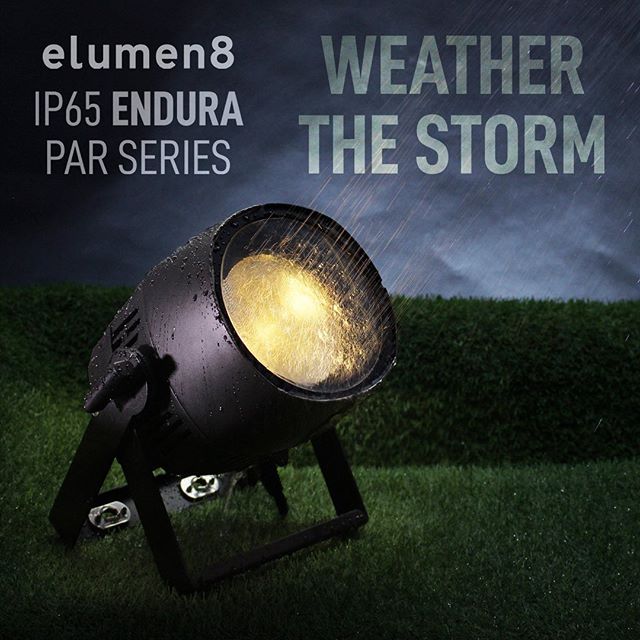 WEATHER THE STORM ⛈ with the eLumen8 Endura series - heavy-duty, rental ready IP rated pars made for the most demanding of applications. #elumen8 #endura #IPrated #par #event #eventprofs #weather #storm #rental