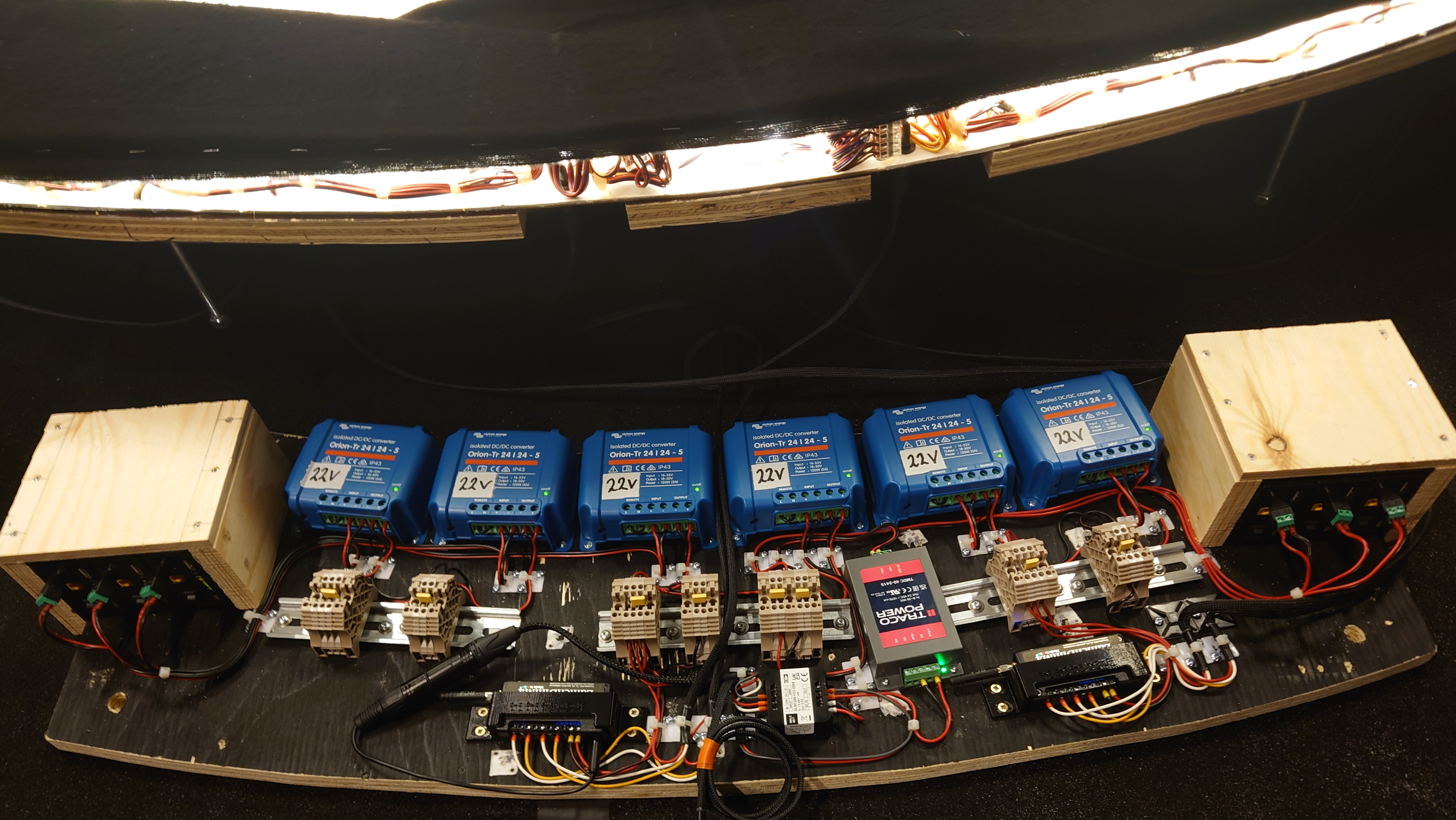 Batteridrevet LED-gulv under rigging